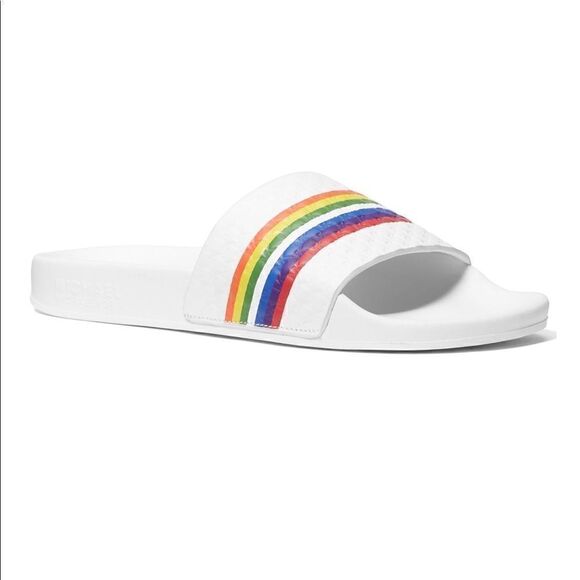 🆕Michael Kors rainbow slide sandals 8​ - Picture 1 of 9